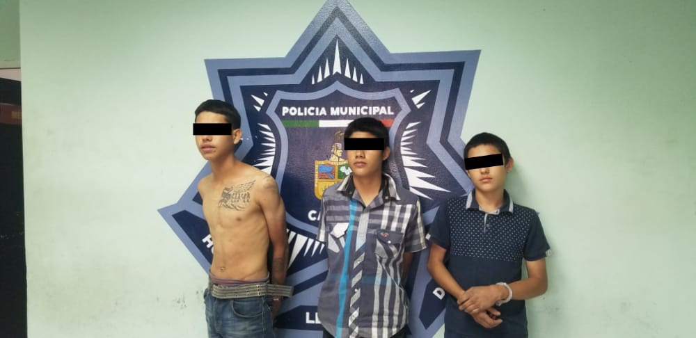 DETIENE LA SSPM A TRES MENORES POR PRESUNTO DELITO DE ROBO CON VIOLENCIA A COMERCIO