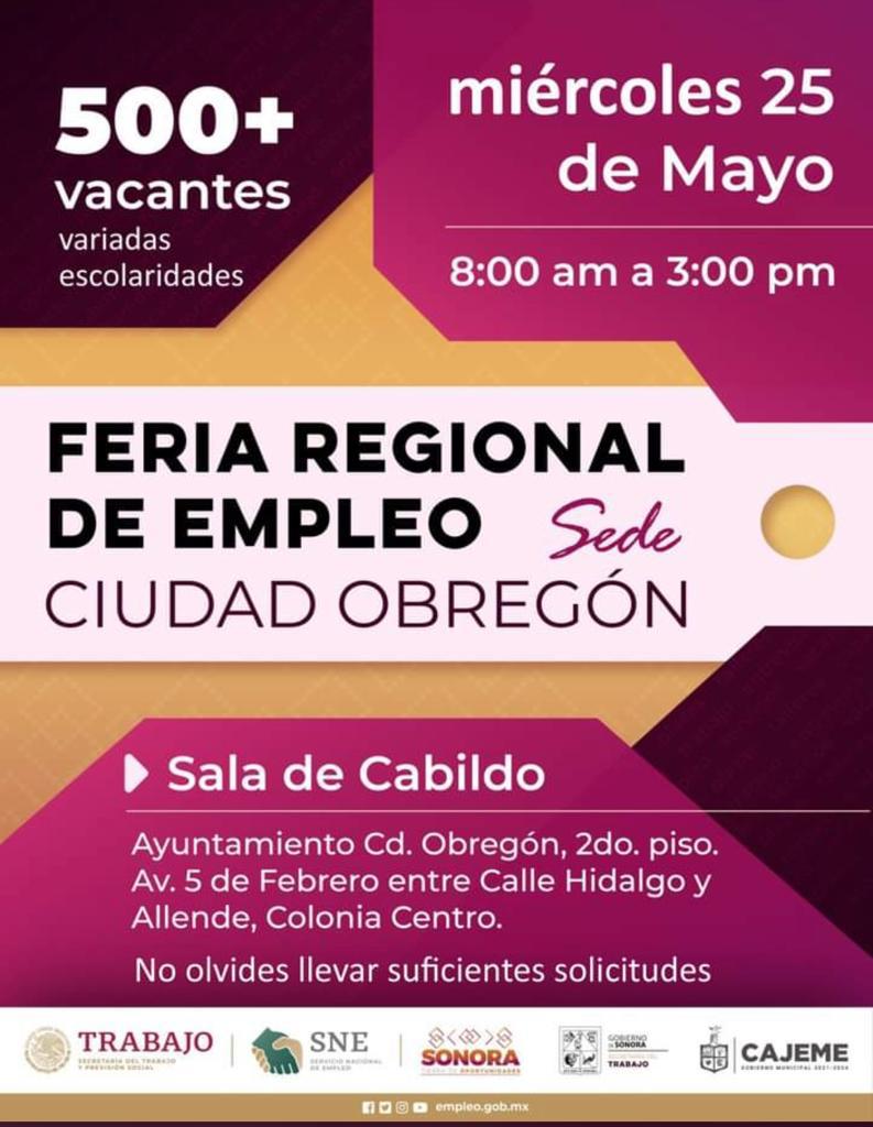 INVITAN GOBIERNO MUNICIPAL Y ESTATAL A FERIA REGIONAL DEL EMPLEO