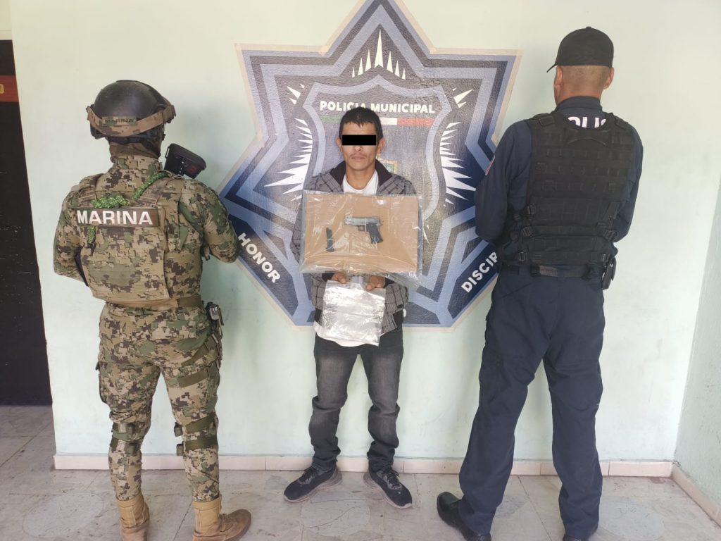 CAPTURA SSPM EN OPERATIVO A SUJETO CON DROGA Y ARMA DE FUEGO