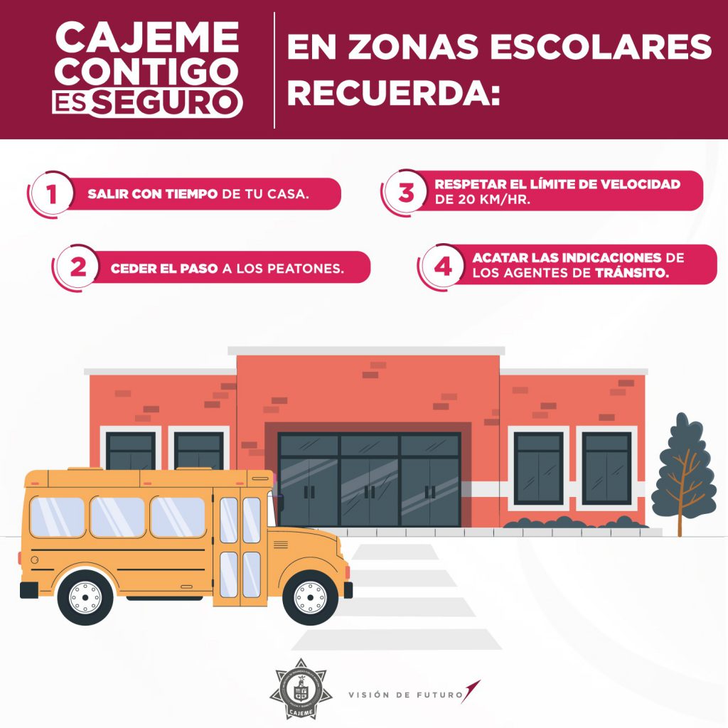 EMITE TRÁNSITO RECOMENDACIONES PARA PREVENIR ACCIDENTES EN ZONAS ESCOLARES