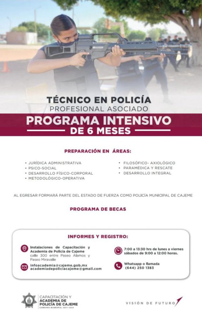 SIGUE ABIERTA LA CONVOCATORIA PARA ASPIRANTES A CADETES DE LA ACADEMIA DE POLICÍA MUNICIPAL