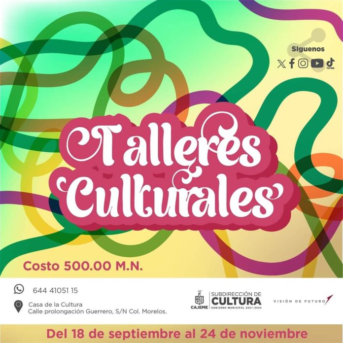 CULTURA MUNICIPAL CONVOCA A LA COMUNIDAD CAJEMENSE A PARTICIPAR EN CURSOS CULTURALES