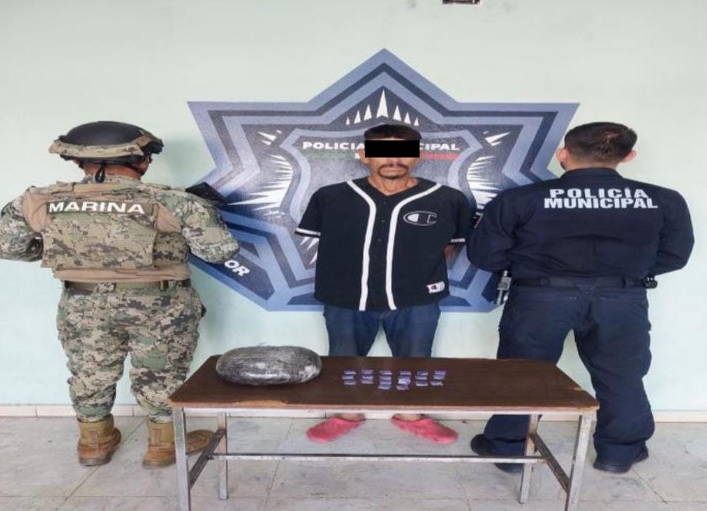 DETIENE SSPM EN BARRIDOS A DOS CON DROGAS Y ARMA DE FUEGO
