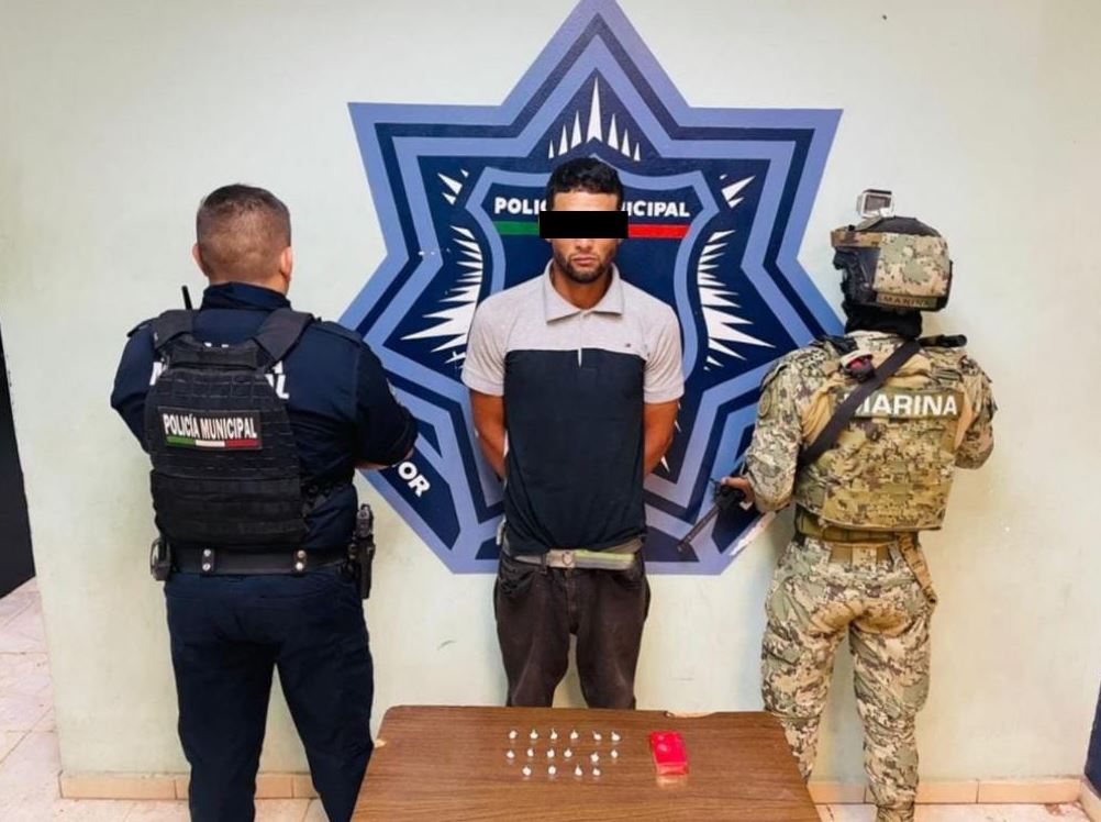 CAPTURA SSPM A HOMBRE CON DROGA EN LA CAJEME