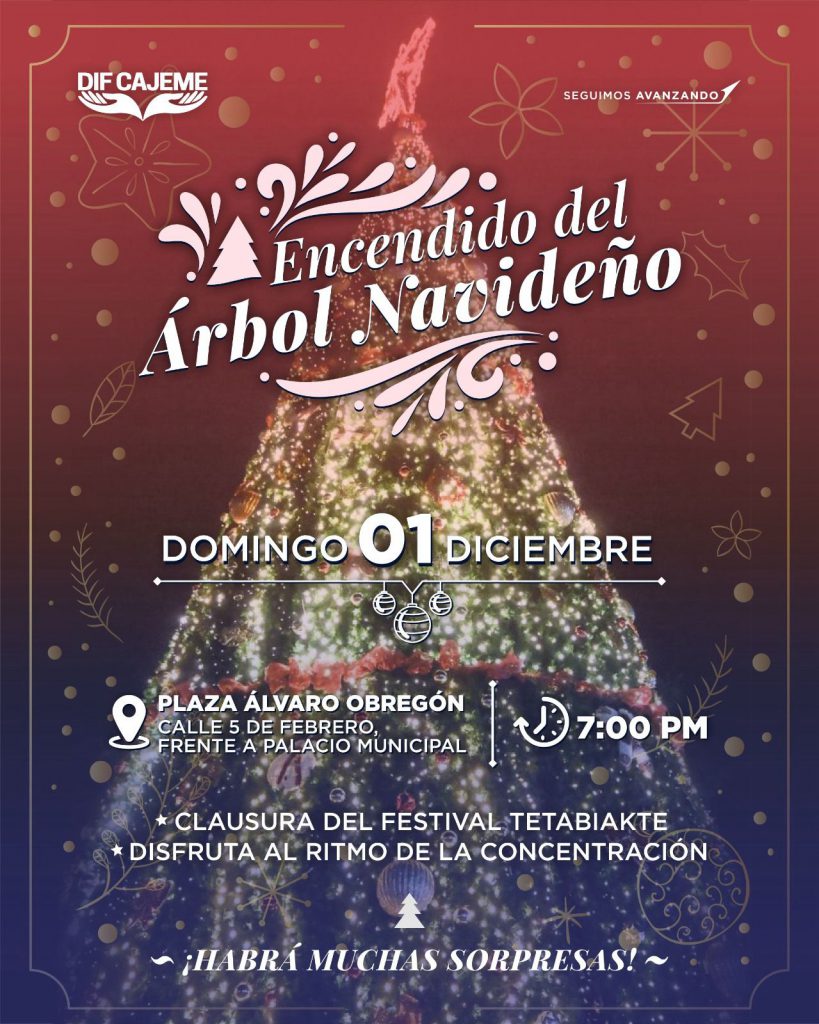 INVITA DIF CAJEME AL ENCENDIDO DEL ÁRBOL NAVIDEÑO 2024