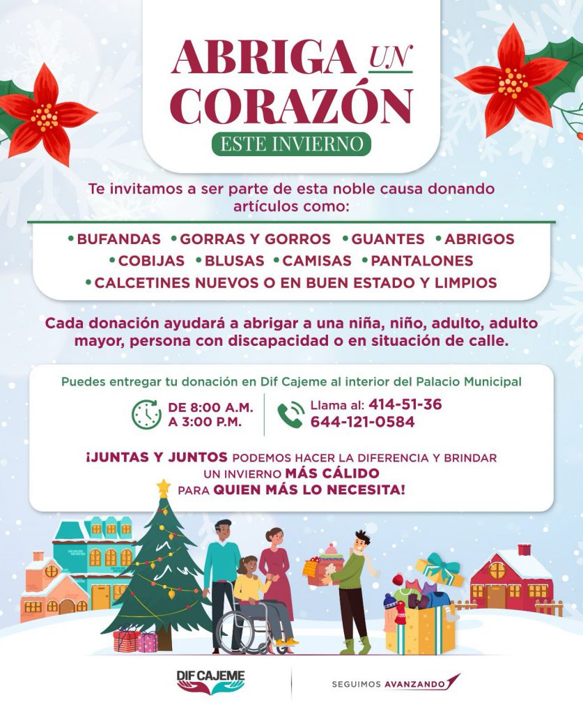 INVITA DIF CAJEME A PARTICIPAR EN CAMPAÑA INVERNAL “ABRIGA UN CORAZÓN”