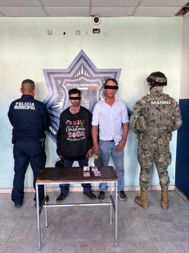 OPERATIVO DE SEGURIDAD EN LA COLONIA HIDALGO EN CAJEME ARROJA DOS DETENIDOS