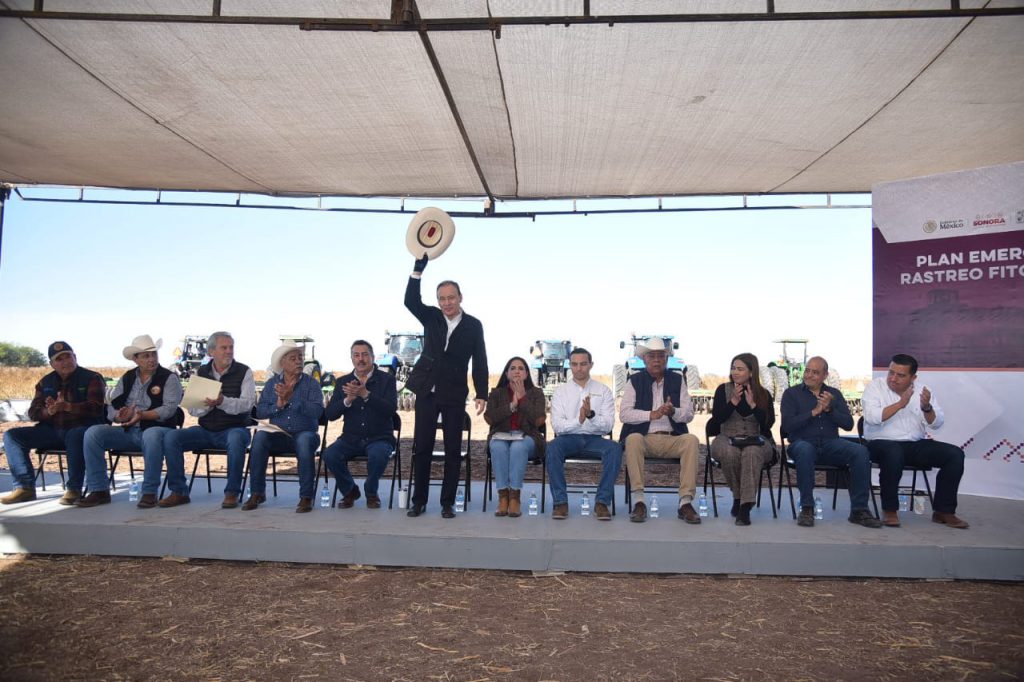 ACOMPAÑA JAVIER LAMARQUE AL GOBERNADOR ALFONSO DURAZO EN ARRANQUE DEL PLAN EMERGENTE DE RASTREO FITOSANITARIO EN CAJEME