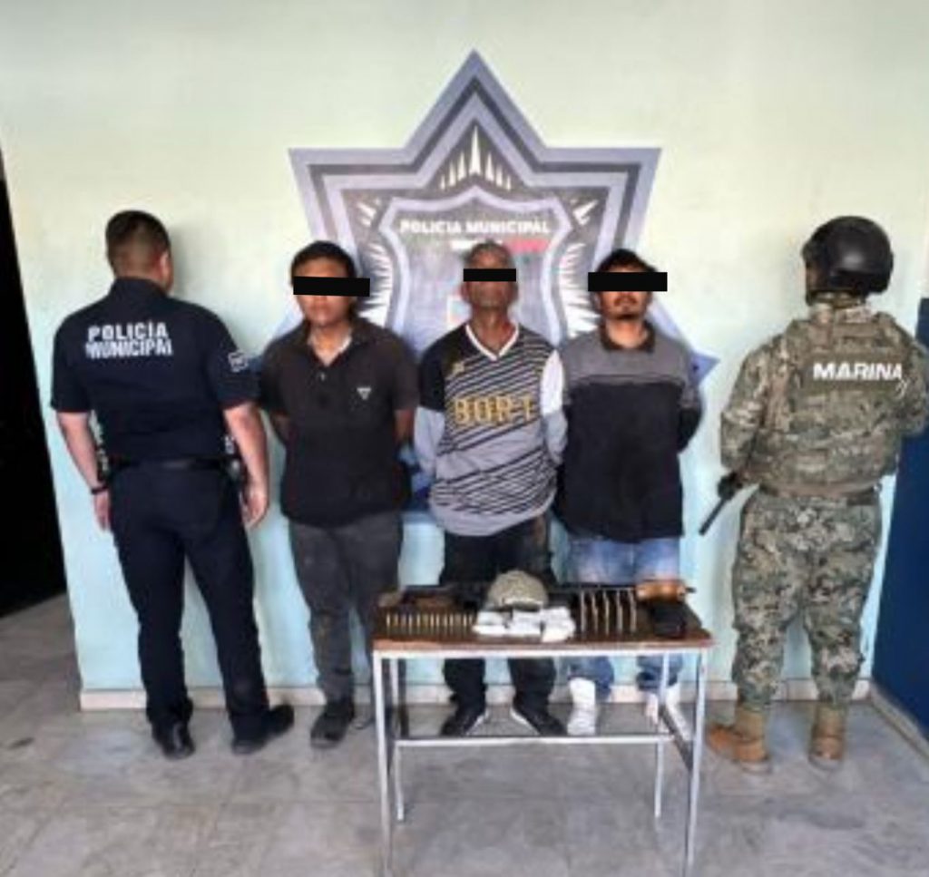 DETIENE OPERATIVO COORDINADO A TRES SUJETOS CON ARMA DE FUEGO EN CAJEME